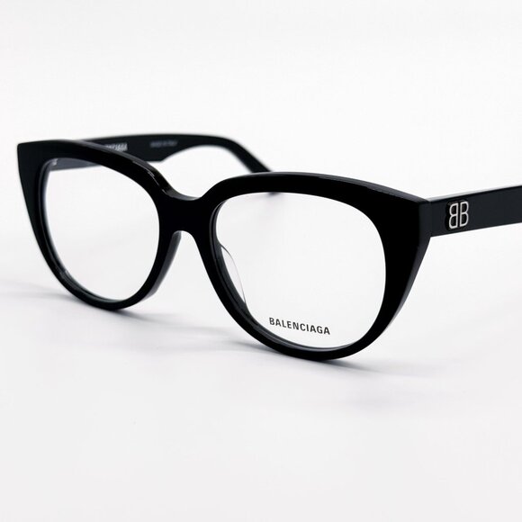 NEW BALENCIAGA EYEGLASSES BB0131O 001 ROUND OVAL BLACK WOMEN EYEWEAR BALENCIAGA - Picture 2 of 9